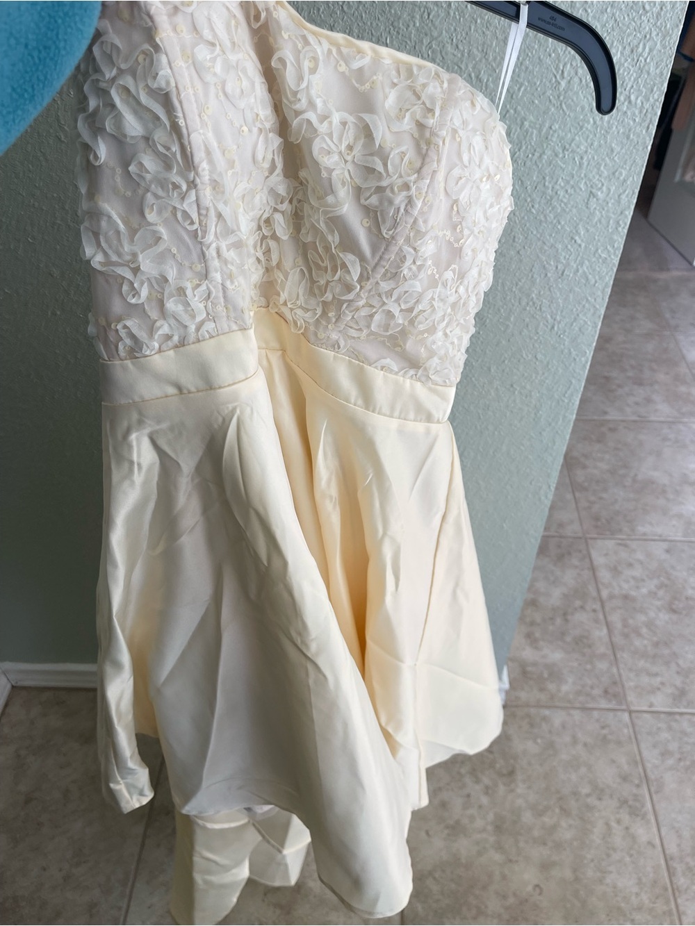 Strapless Ivory Lace & Satin Fit-and-Flare Dress new